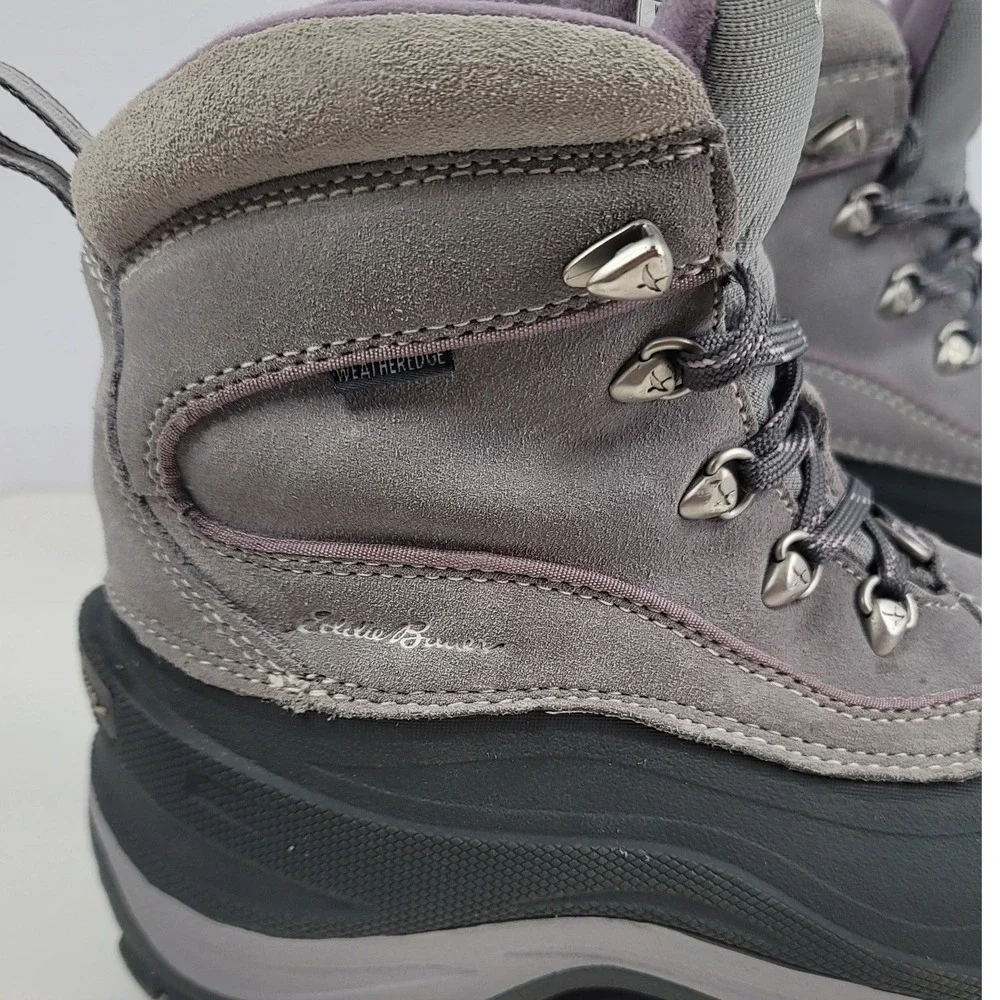 Eddie Bauer WeatherEdge Waterproof Insulated Hiking Boots Gray Purple 8.5